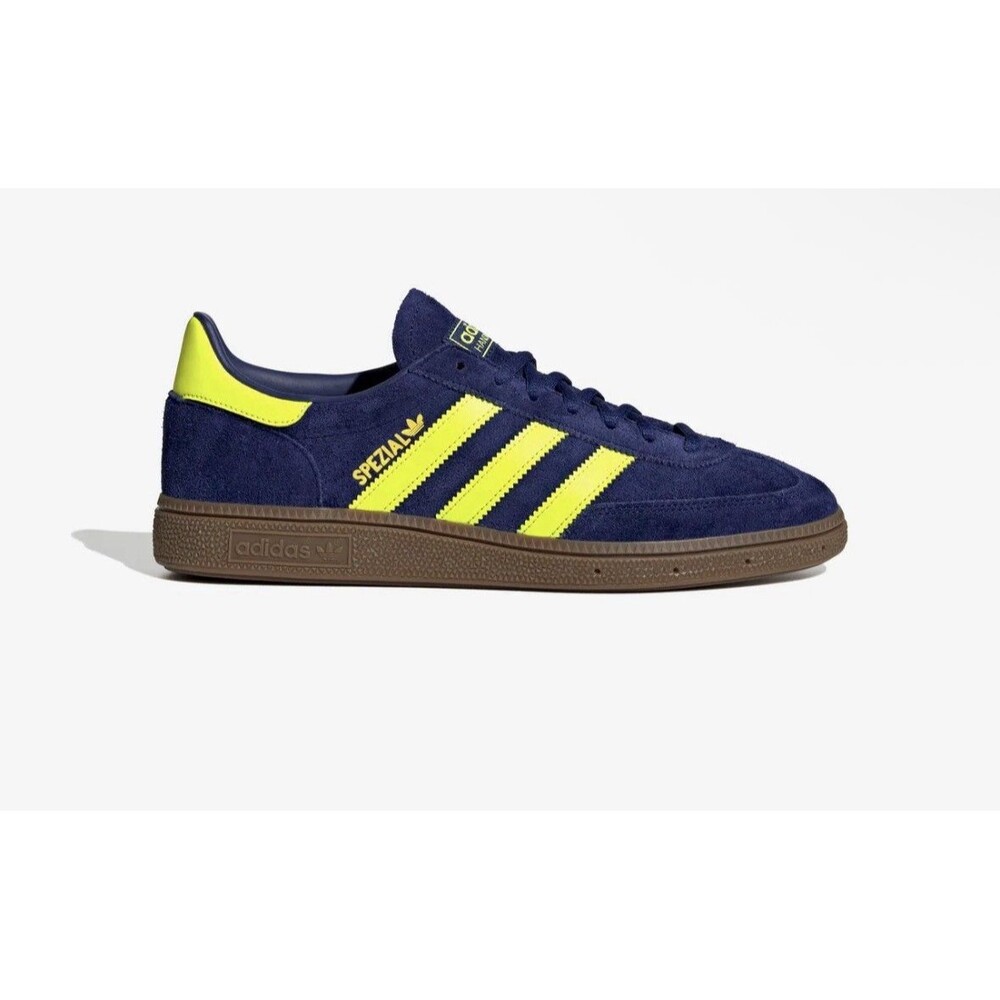 adidas Handball Spezial Navy/Yellow Suede Low Top Sneaker Gum Rubber Sole